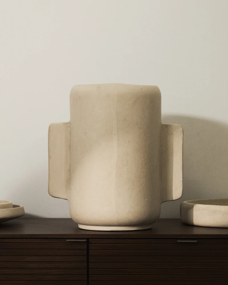 Mireni papier-mâché vase beige 38 cm