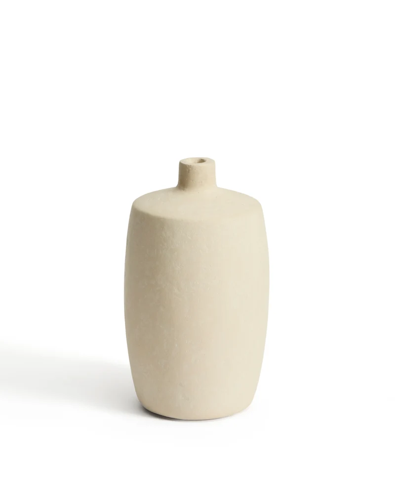Mireni papier-mâché vase beige Ø 26 cm