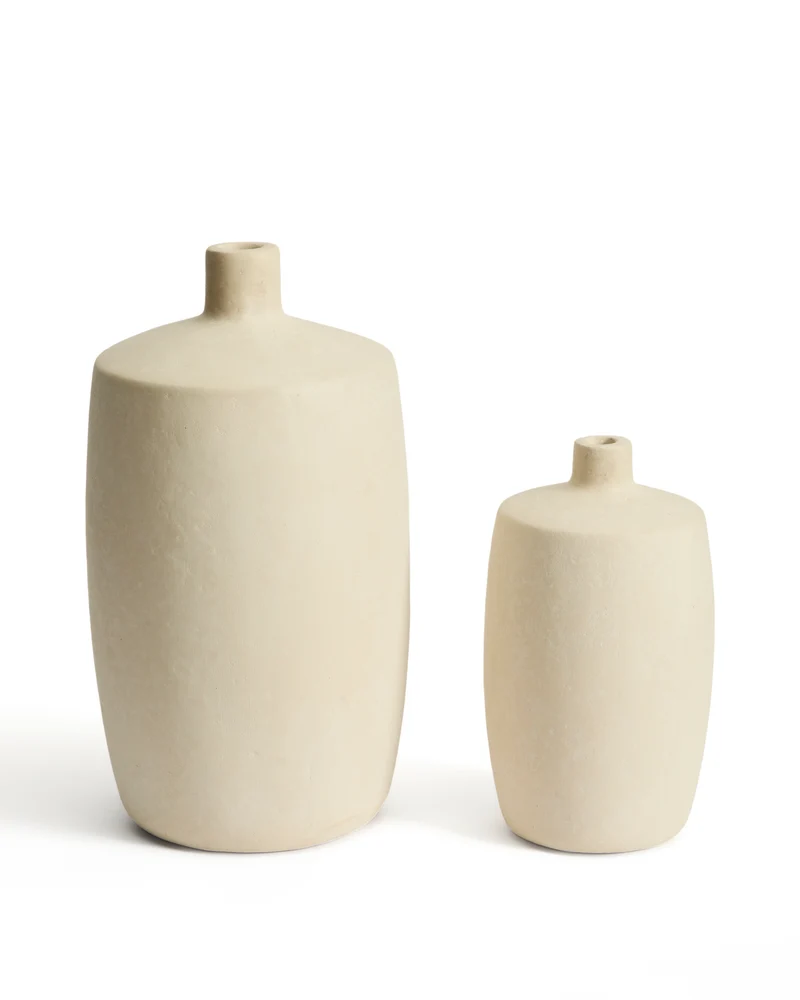 Mireni papier-mâché vase beige Ø 26 cm