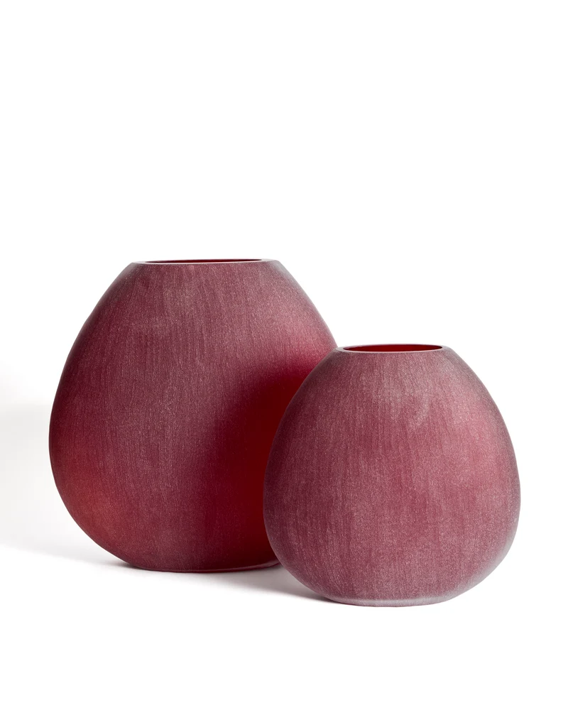 Rovena burgundy glass vase 33.5 cm