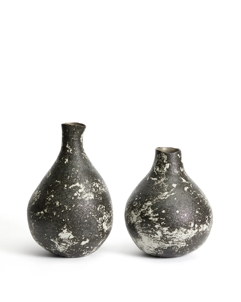 Orelin ceramic vase in black and white 39 cm