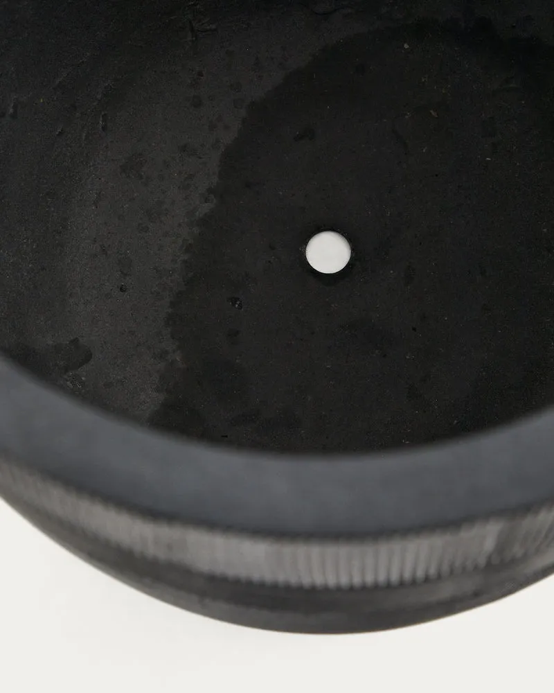 Set of 2 Tival black cement-effect planters Ø 45 cm / Ø 32 cm