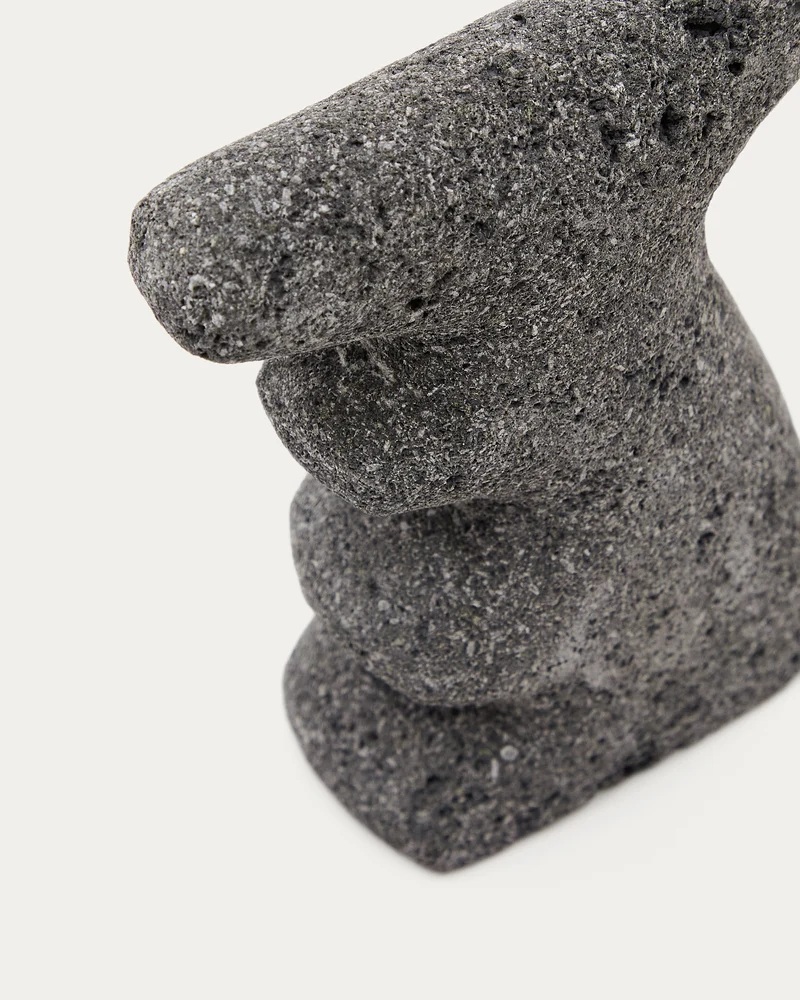 Arif set of stone sculptures in a beige and black finish, 12 cm / 23 cm