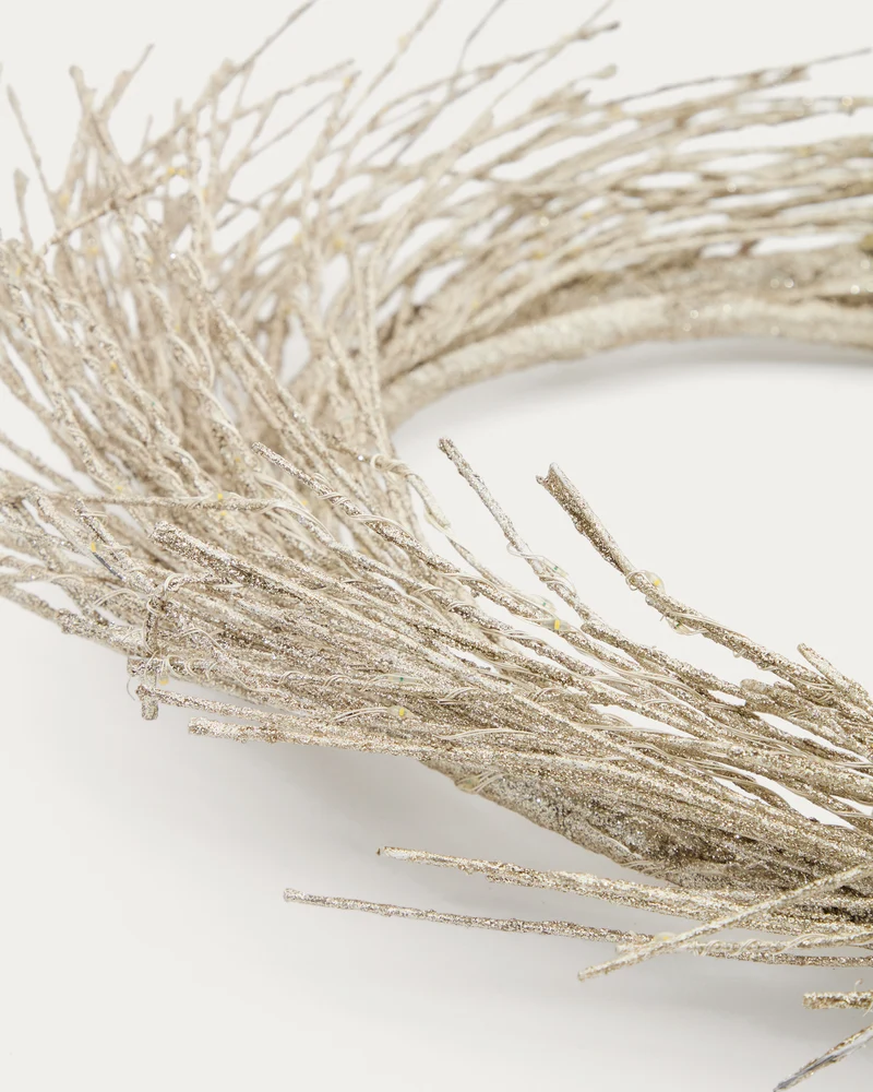 Bria luminous gold-coloured wreath, Ø60 cm
