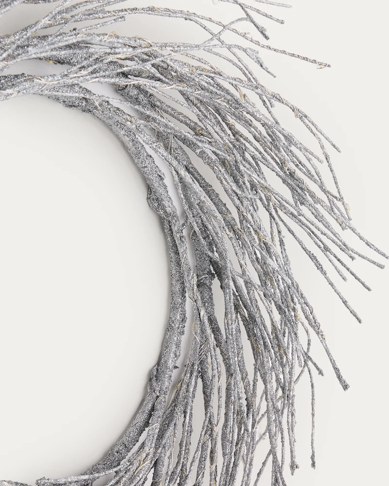 Bria luminous silver-coloured wreath, Ø 60 cm