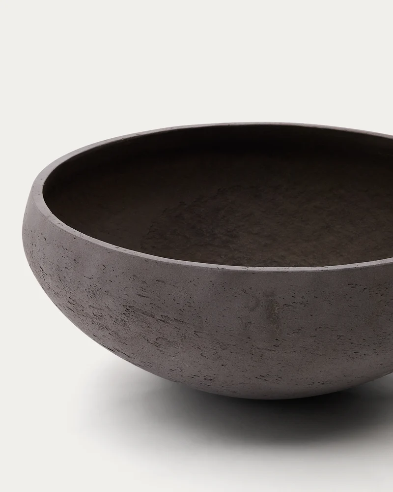 Set of 2 Nura terracotta cement-effect planters Ø55 cm