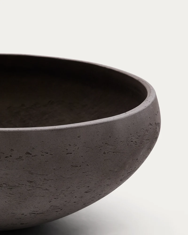 Set of 2 Nura terracotta cement-effect planters Ø55 cm