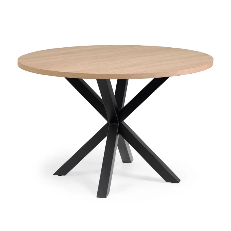 Argo round Ø 119 cm melamine table with steel legs with black finish