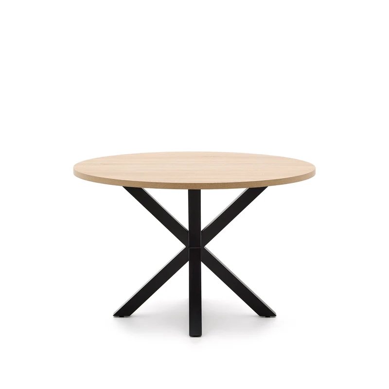 Argo round Ø 119 cm melamine table with steel legs with black finish