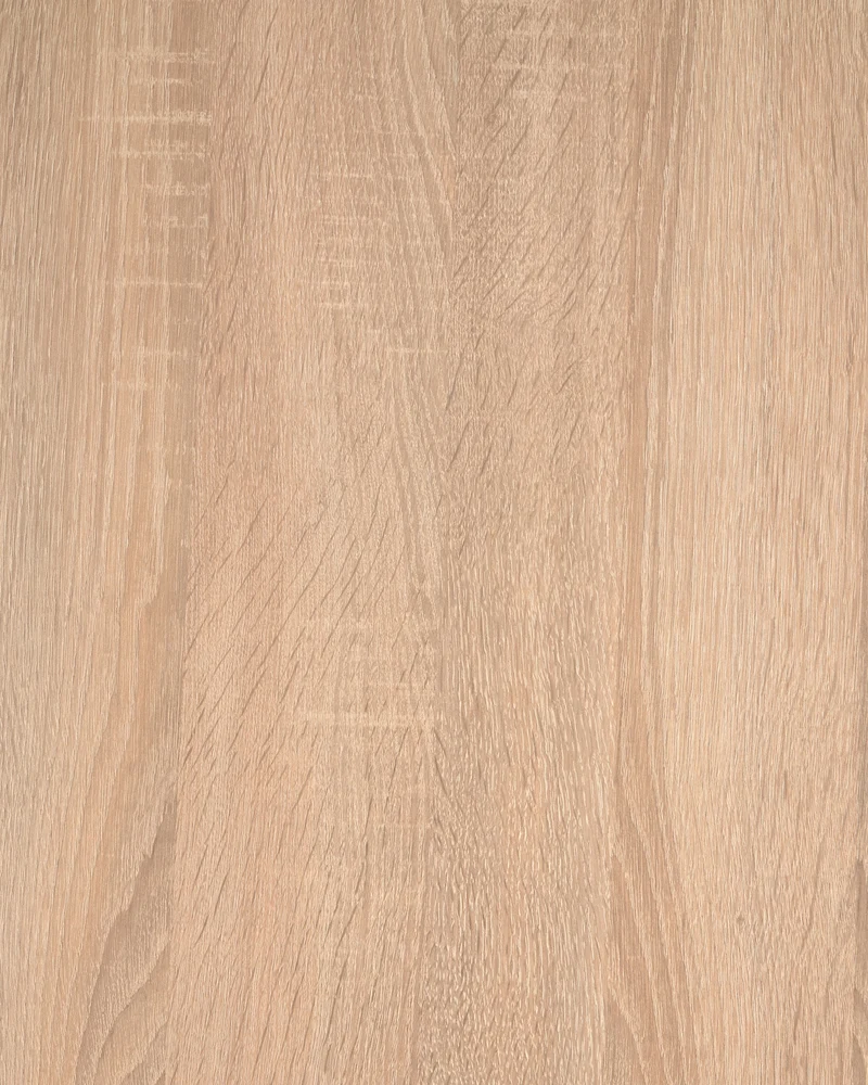 Argo round table in melamine with natural finish and wood-effect steel legs Ø 120 cm