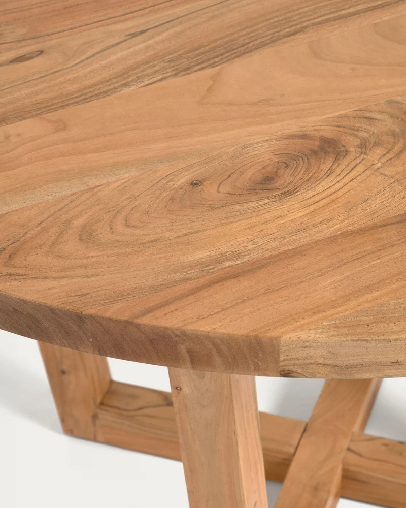 Nahla round table made from solid acacia wood with natural finish Ø 120 cm