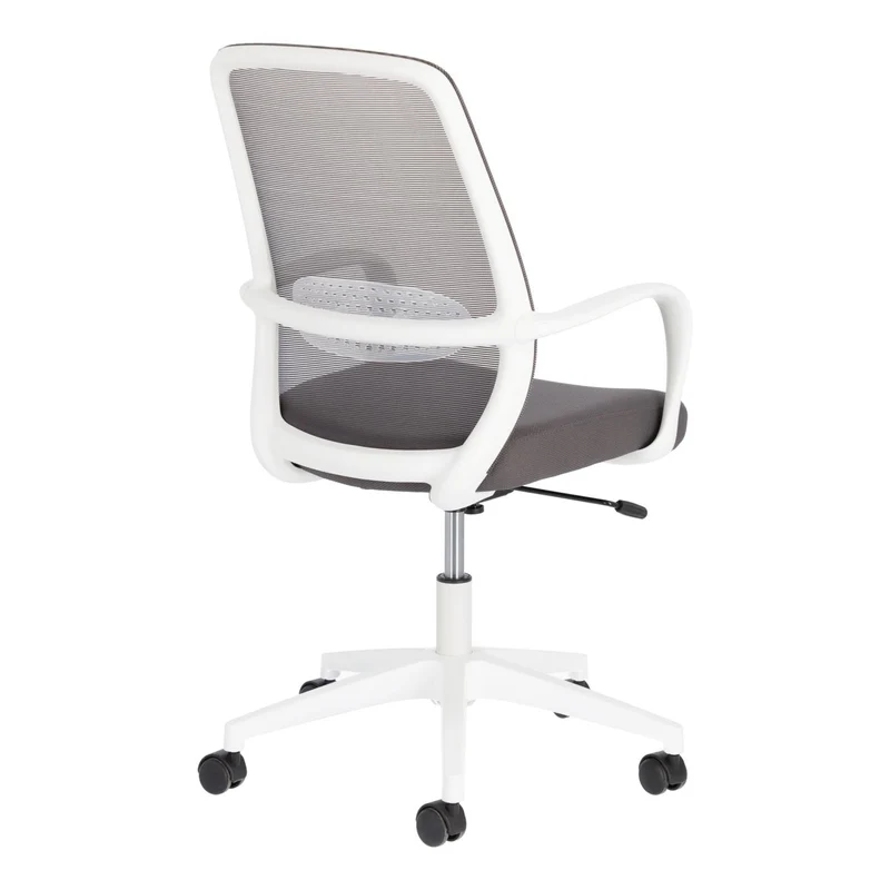Melva office chair in grey and legs made of steel in white