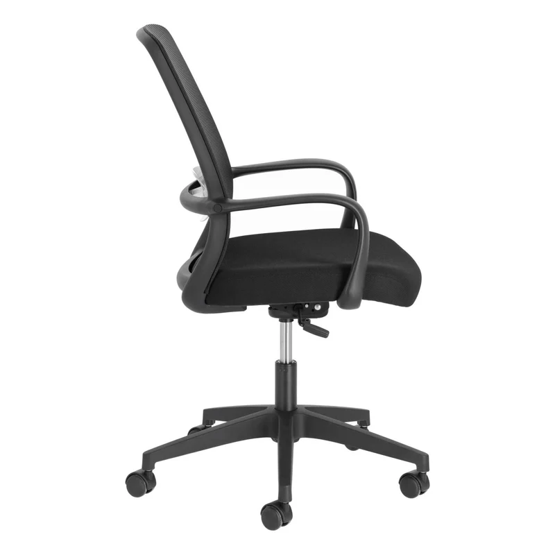 Melva office chair in black and legs made of steel in black