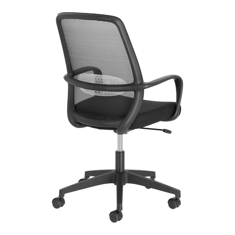 Melva office chair in black and legs made of steel in black