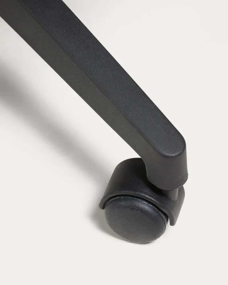 Melva office chair in black and legs made of steel in black