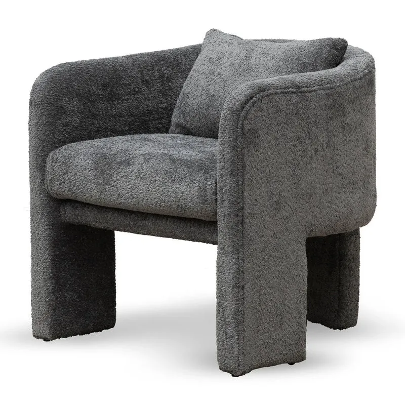 Fauteuil LIAM velours gris anthracite