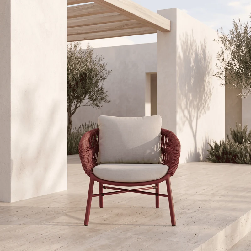 Fauteuil extérieur HOLLY lie-de-vin