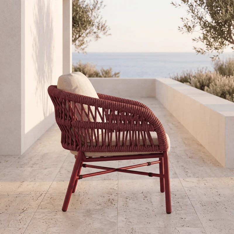 Fauteuil extérieur HOLLY lie-de-vin
