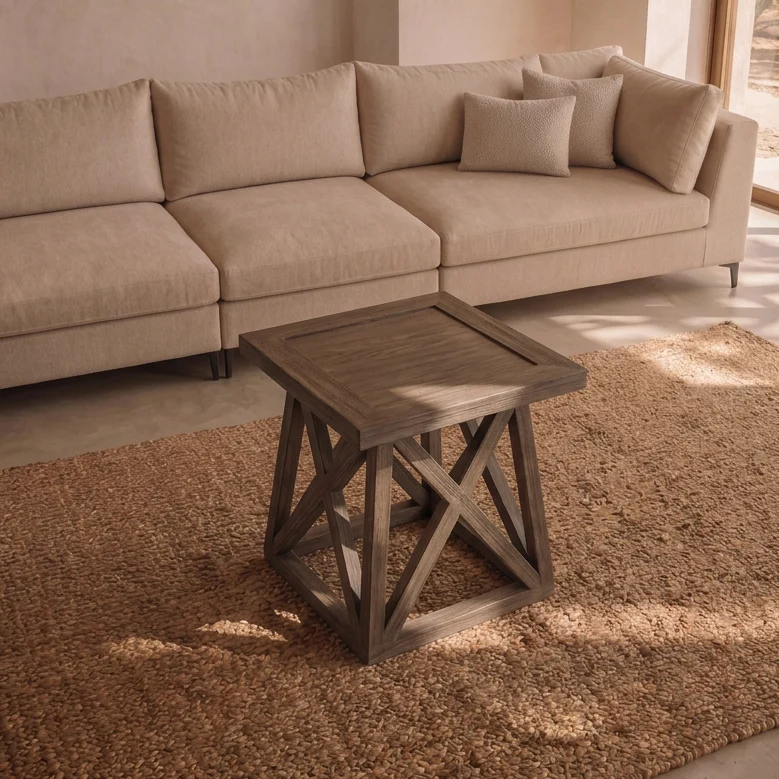 Table d’appoint MIA en bois – 60 × 60 × H 66 cm