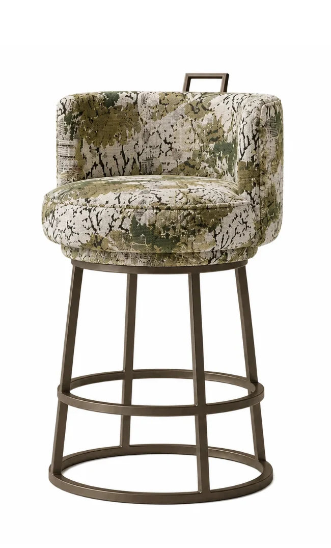 Tabouret DANA imprimé fleuri