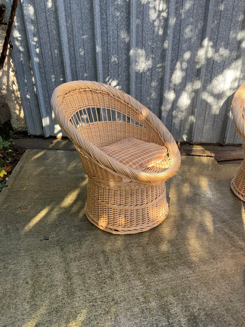 Salon en rotin années 70