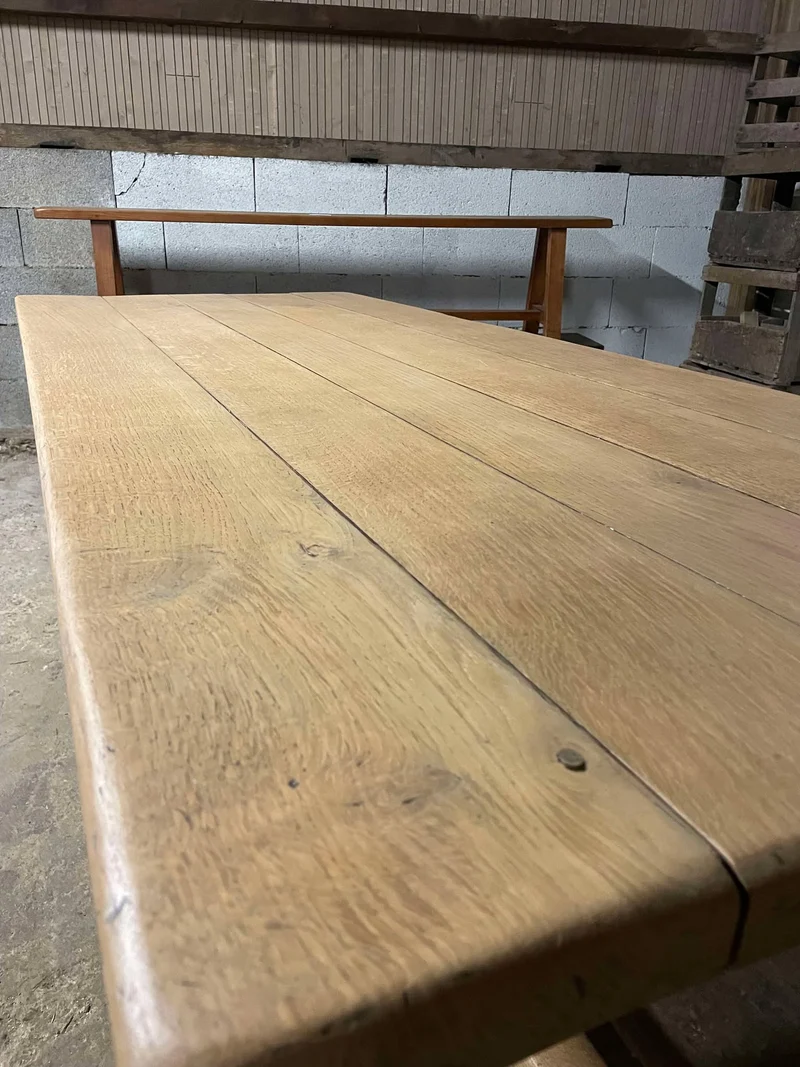 Table de ferme en chêne