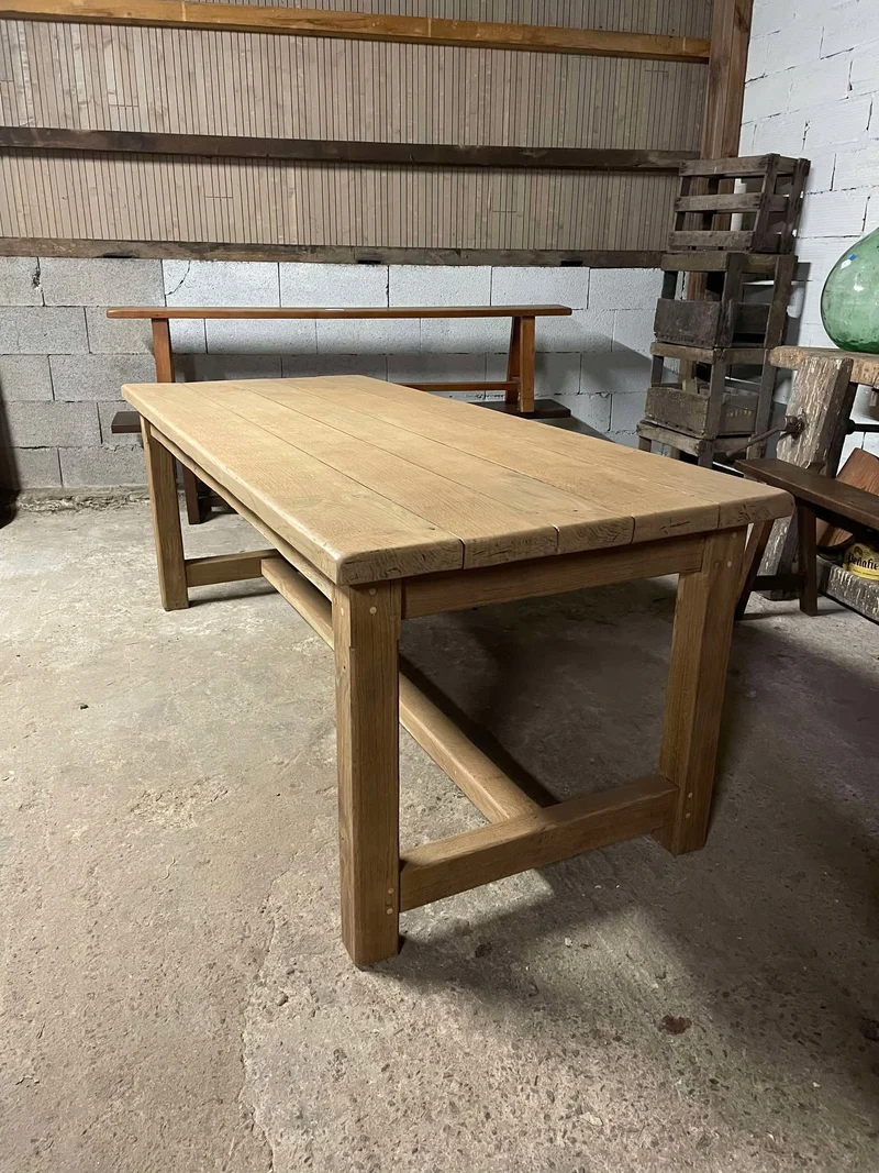 Table de ferme en chêne