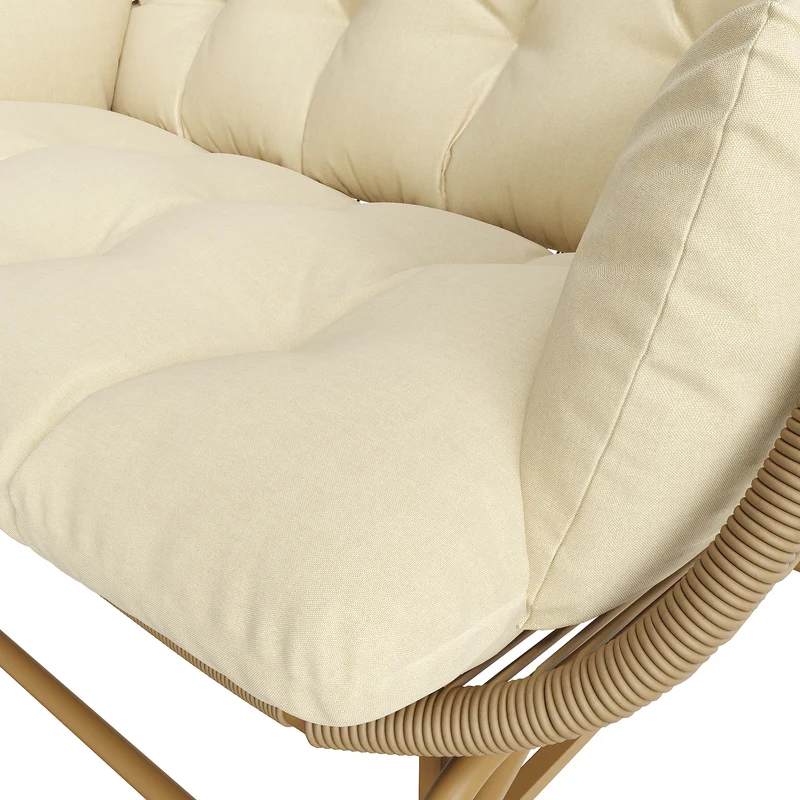 Fauteuil de jardin 2 places en rotin PE coussins confort 145x85x143cm NIMBUSLCA
