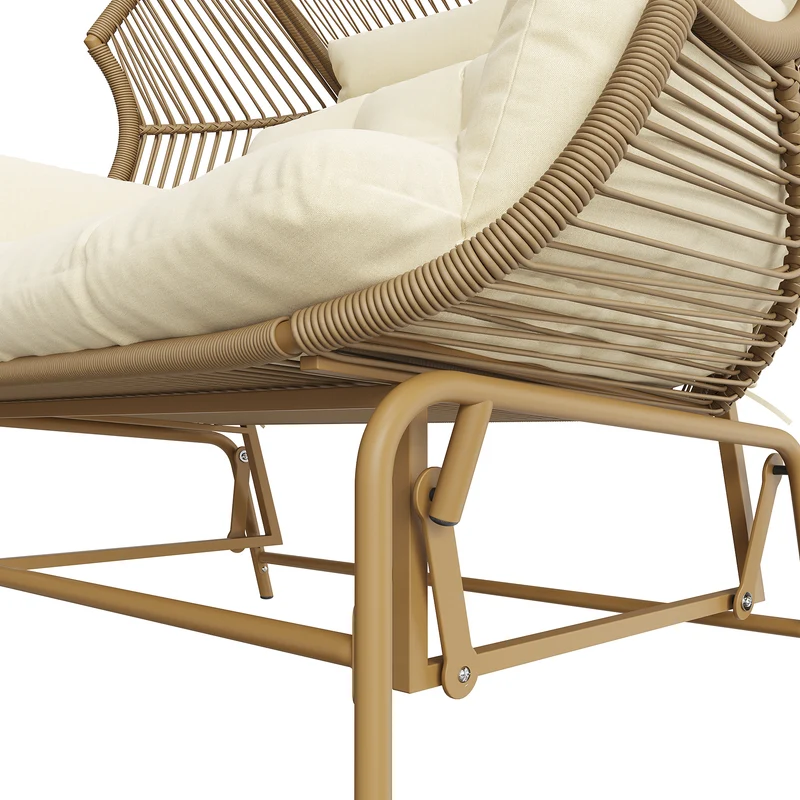 Fauteuil de jardin 2 places en rotin PE coussins confort 145x85x143cm NIMBUSLCA