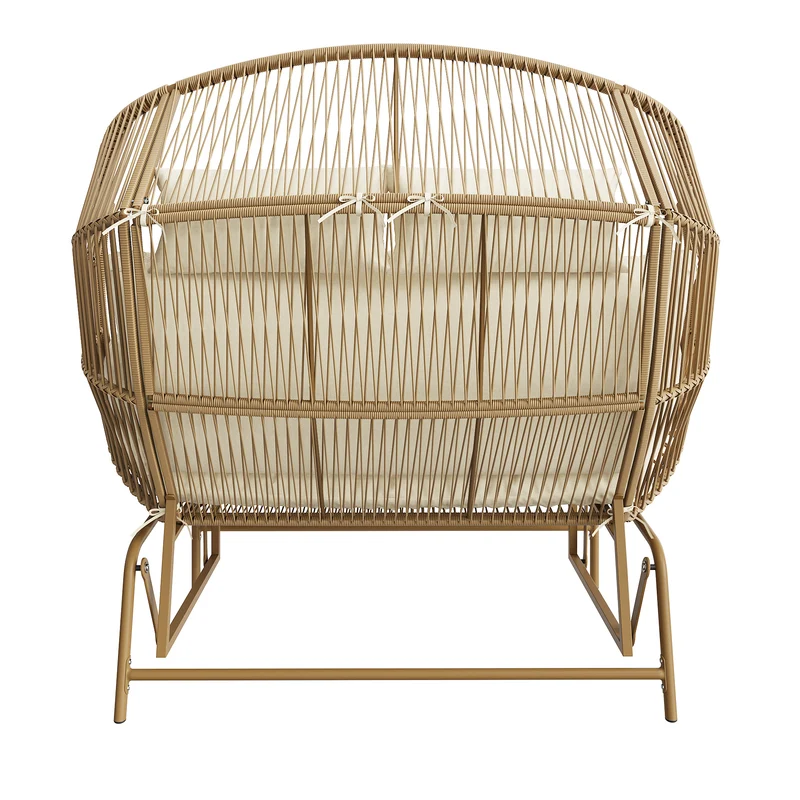 Fauteuil de jardin 2 places en rotin PE coussins confort 145x85x143cm NIMBUSLCA