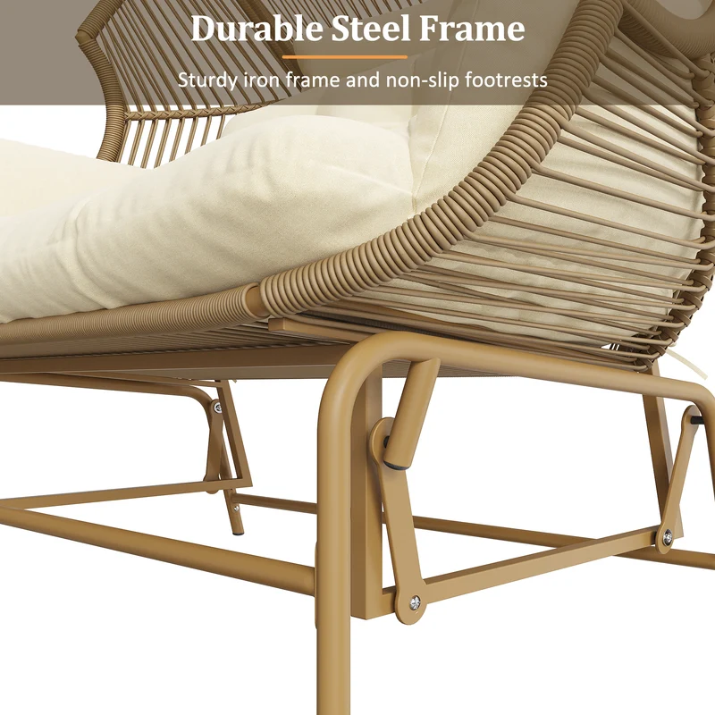 Fauteuil de jardin 2 places en rotin PE coussins confort 145x85x143cm NIMBUSLCA