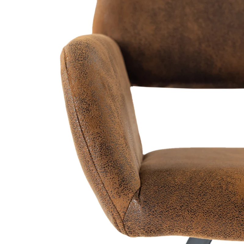 Lot de 2 chaises de salle à manger vintage pivotant tissu suède marron CALIFORNIA KD SUEDE BROWN SWIVEL