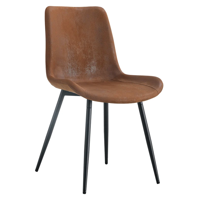Lot de 4 chaises de salle à manger vintage en tissu respirant marron AETHERLTE