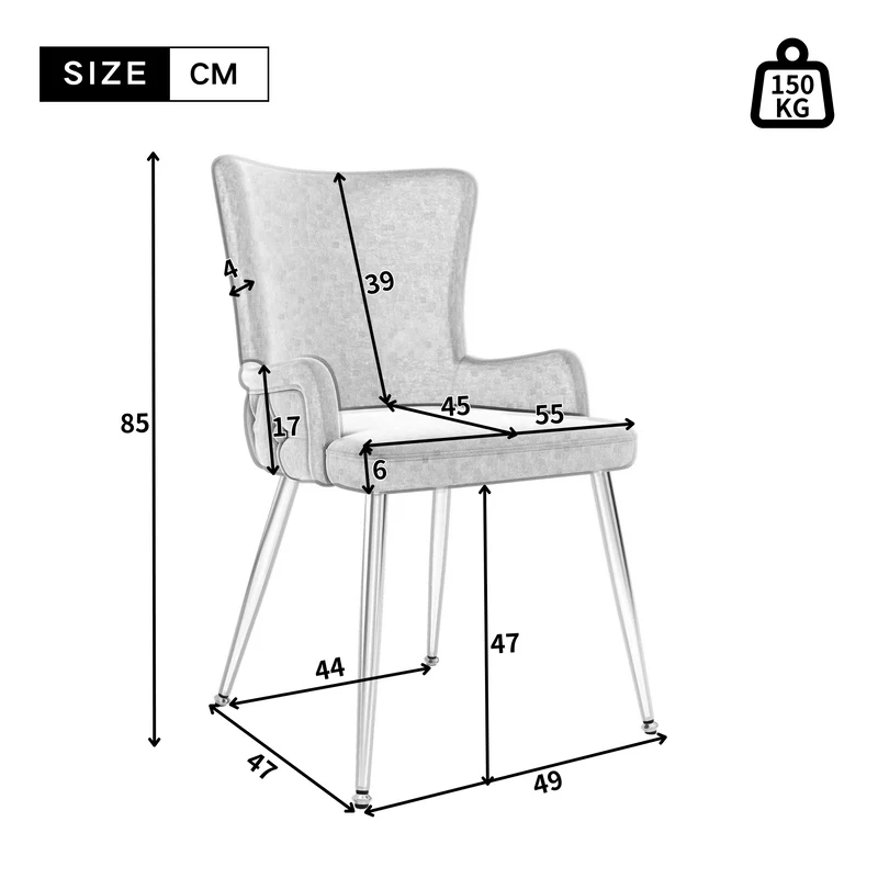Ensemble de salle à manger de style scandinave avec une table à manger effet marbre blanc et des chaises rembourrées en velours beige KROGZEX GOLD+CRORQREONS BEIGE G*2