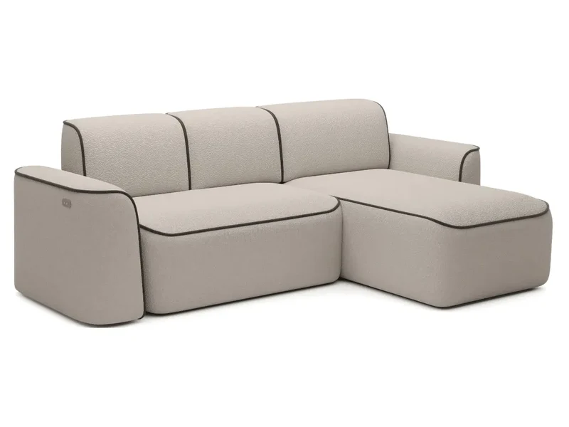 Canapé d'angle convertible électrique tissu boucle LUMIA