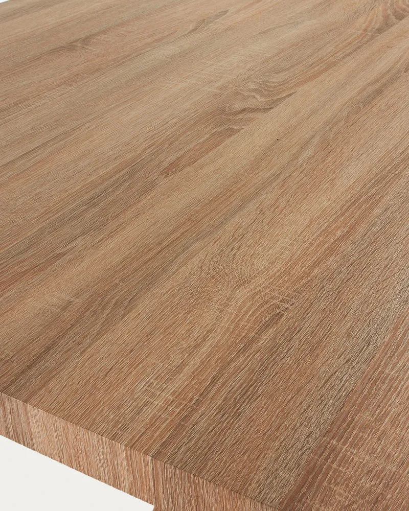 Argo table in melamine with natural finish and wood-effect steel legs 200 x 100 cm