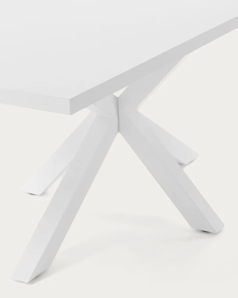 Argo table in melamine with white finish and steel legs with white finish 200 x 100 cm