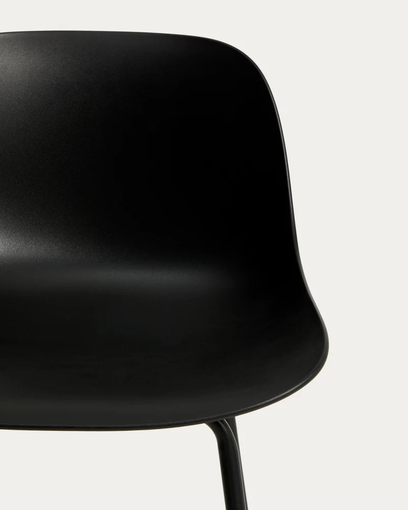 Altea black stool with black finish steel legs 65cm