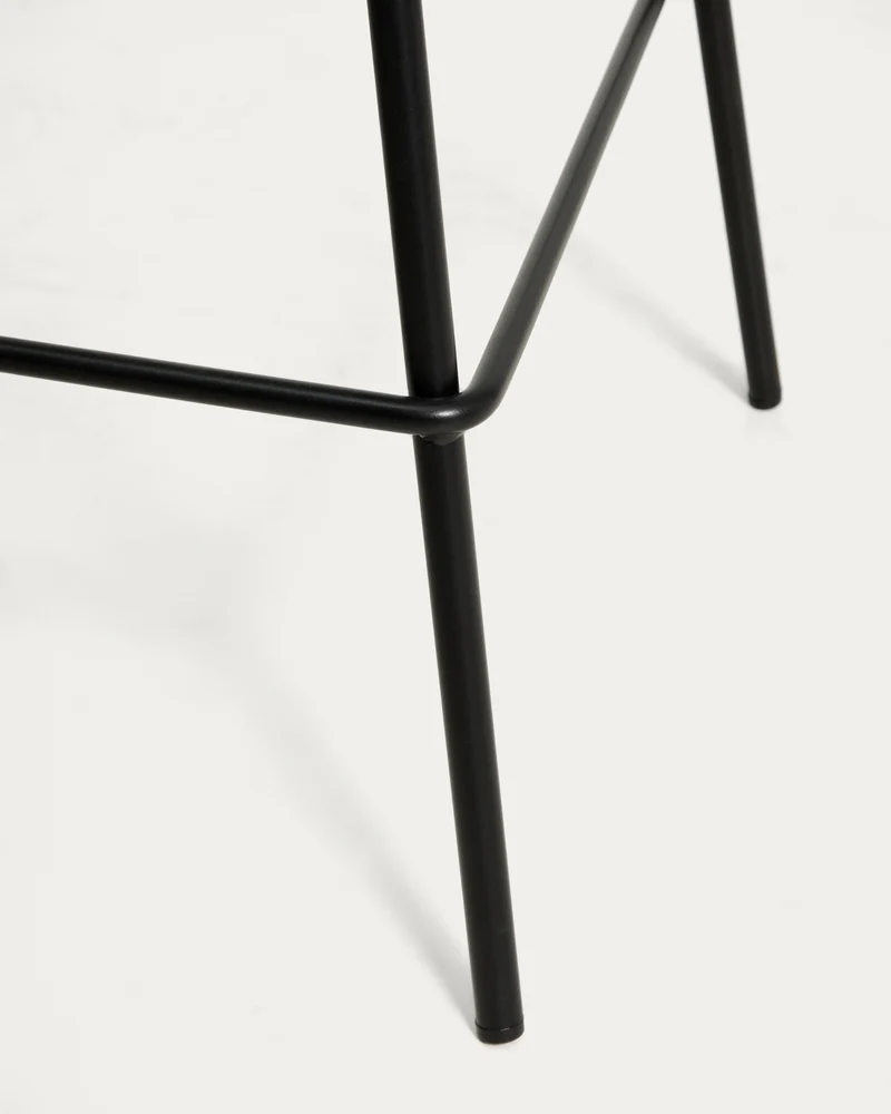 Altea black stool with black finish steel legs 65cm