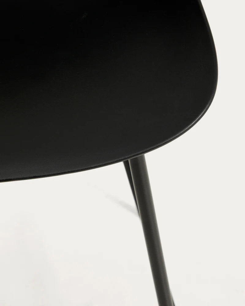 Altea black stool with black finish steel legs 65cm