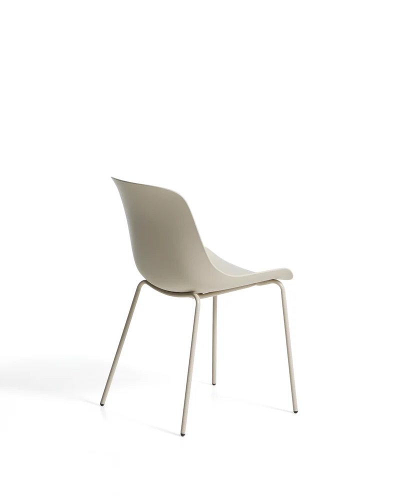 Altea beige chair with beige-finished steel legs