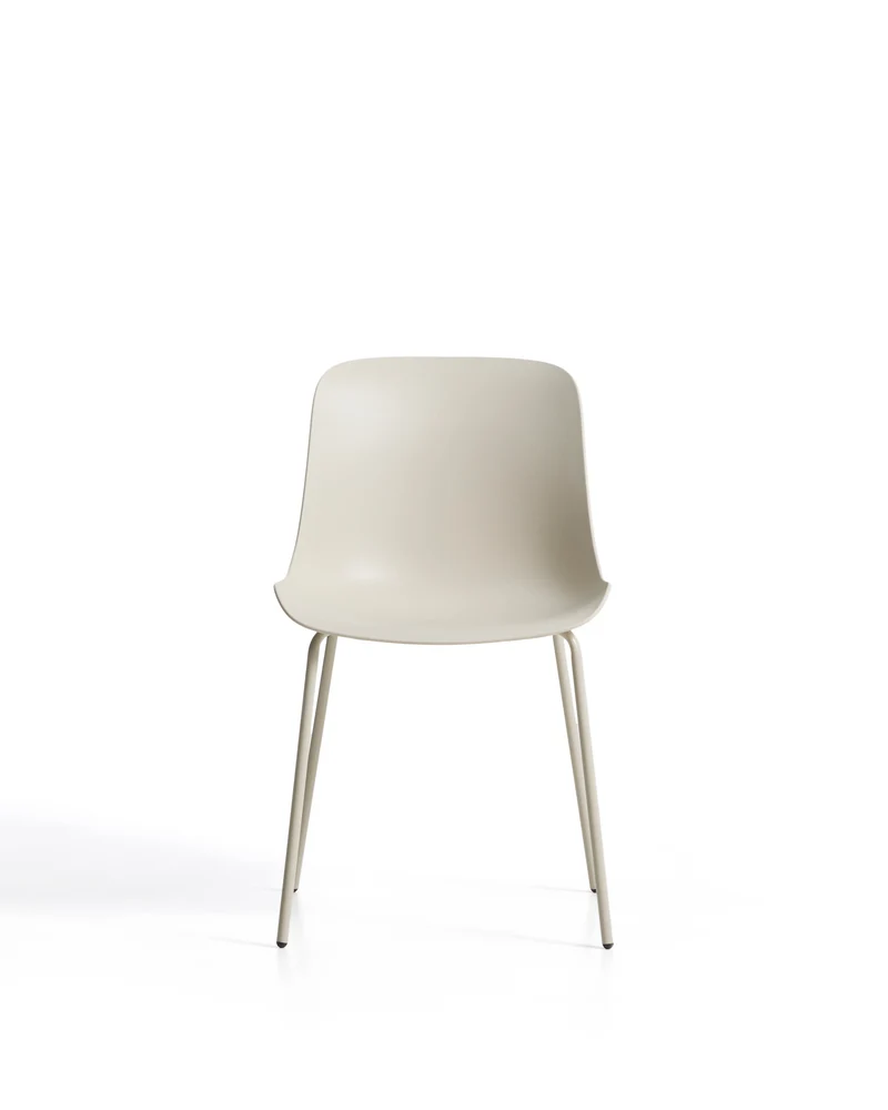 Altea beige chair with beige-finished steel legs