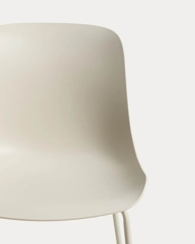 Altea beige chair with beige-finished steel legs