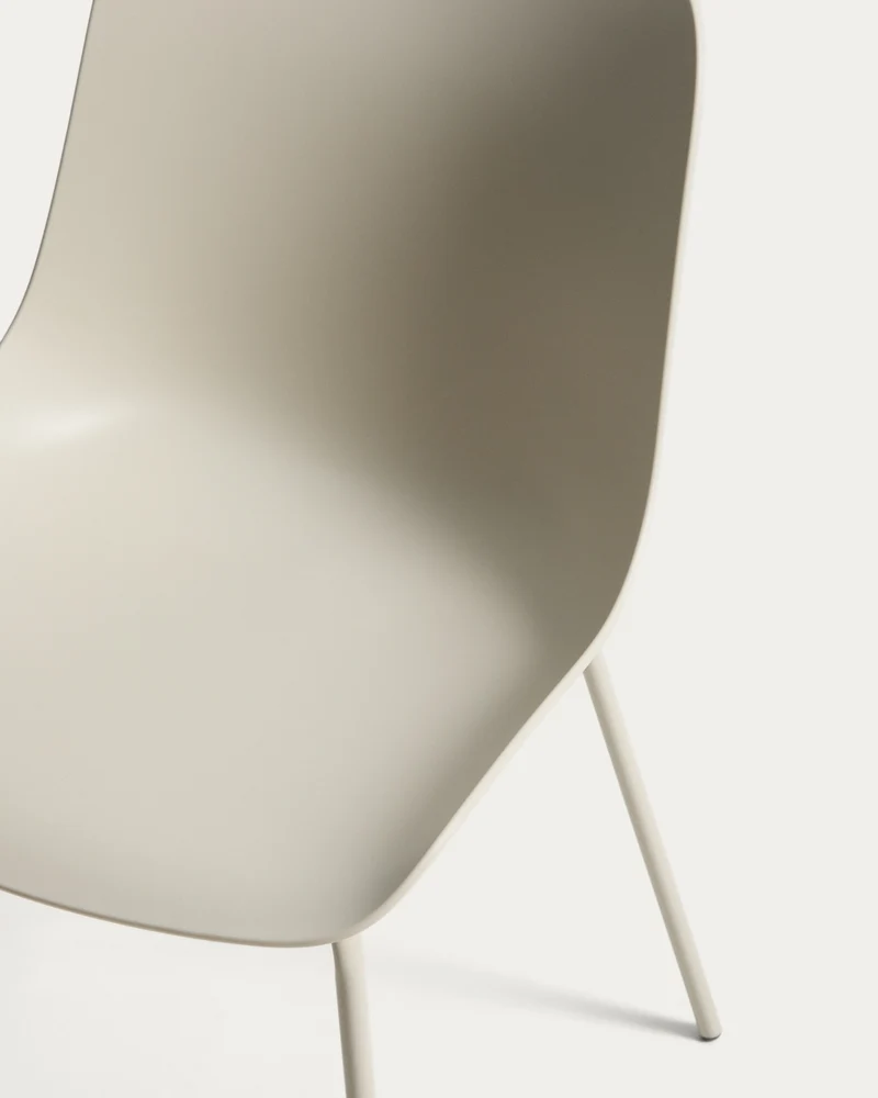 Altea beige chair with beige-finished steel legs