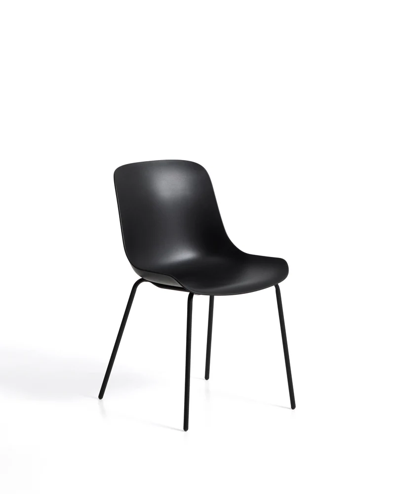 Altea black chair with black-finished steel legs