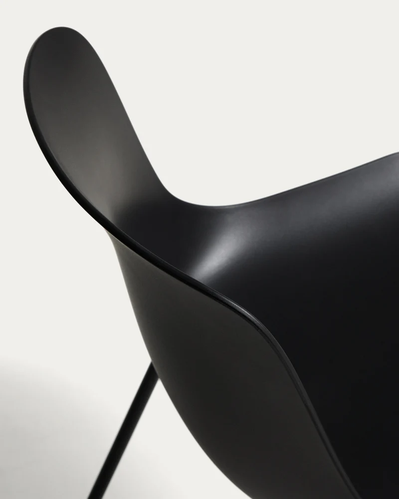 Altea black chair with black-finished steel legs