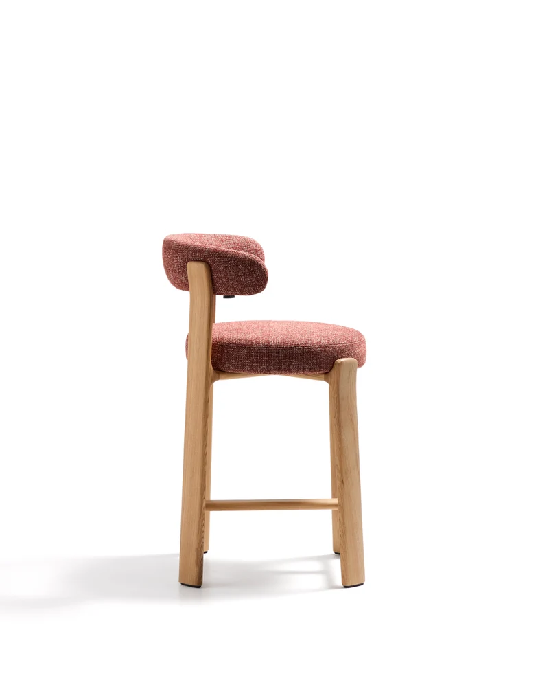 Granite stool in terracotta chenille & ash 65cm