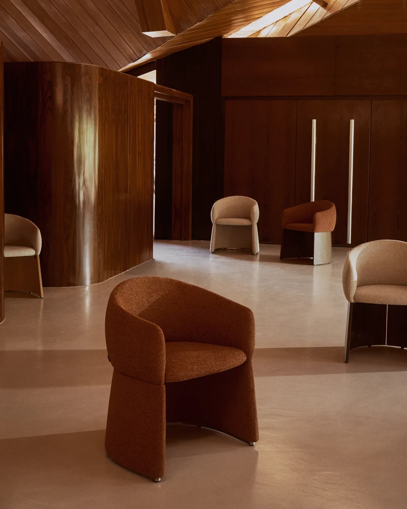 Bosca terracotta chenille chair