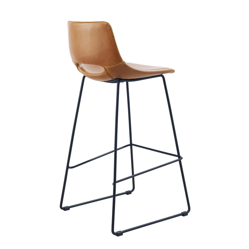 Brown synthetic leather Zahara barstool 76 cm