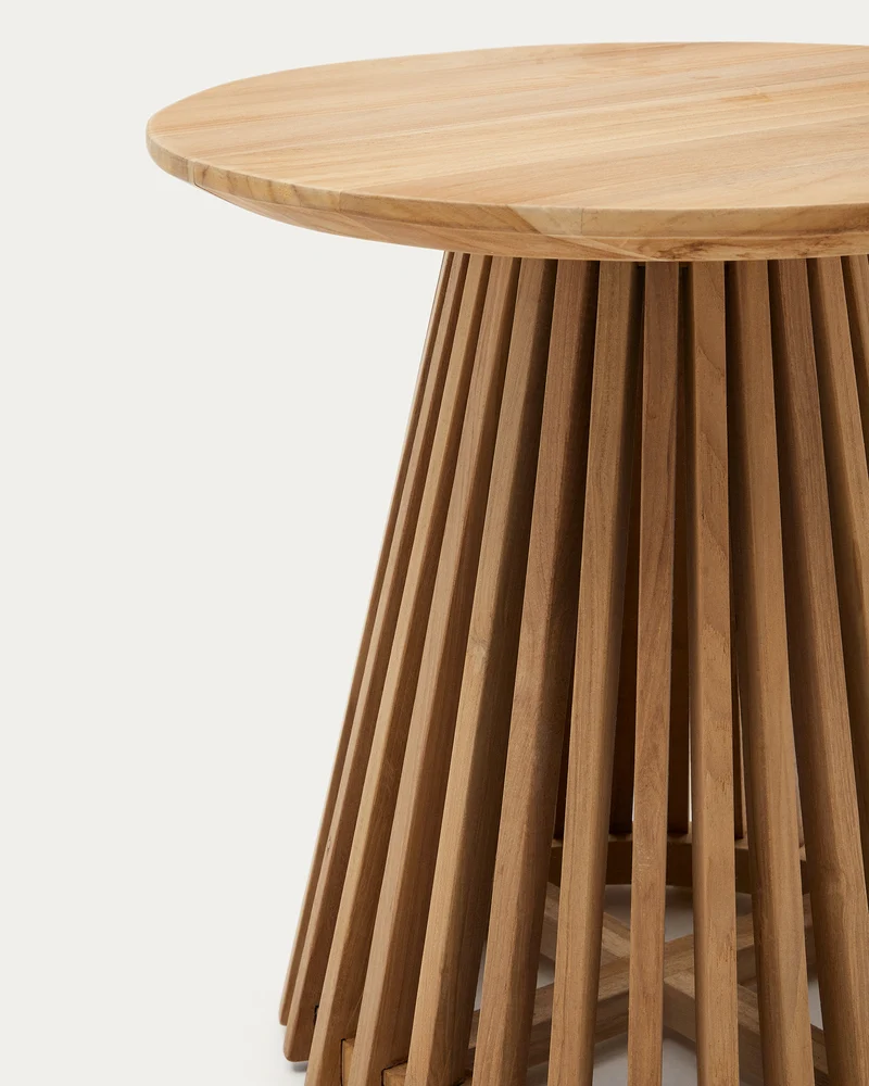 Jeanette round solid teak wood side table, Ø 50 cm